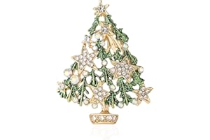 GENERIC KKAMAGI Christmas Brooch Pins for Women Girls Jewelry Austrian Crystal Stunning Winter Wishing Tree Little Star Brooch for Xmas Decorations