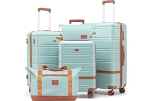 NEISIA Luggage Sets 3 Piece, Suitcases with Wheels, Hardshell Suitcase Set, PC+ABS Carry on Luggage Set with TSA Lock, Travel Luggage (Green)