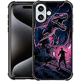 Goodsprout Compatible with iPhone 16 Case,Man Training Dinosaur Amazing Pattern Design Shockproof Anti-Scratch Hard PC Back Case for iPhone 16