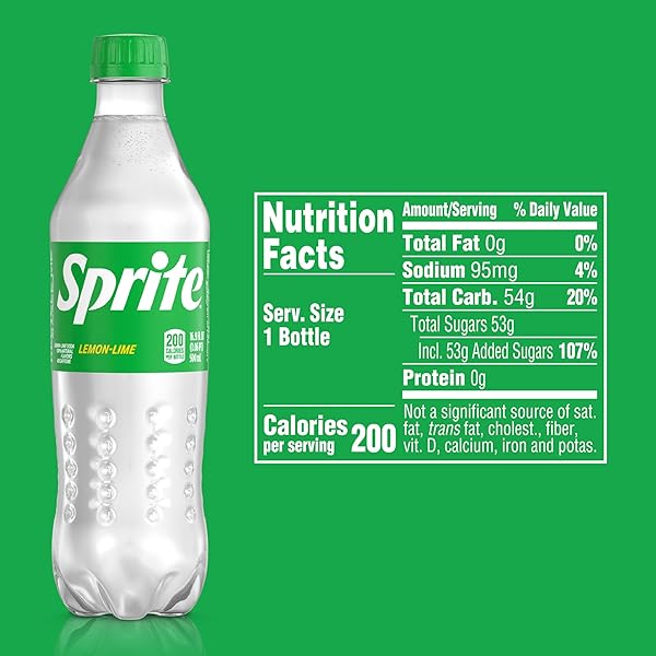 SPRITE LEMON-LIME CAFFEINE FREE SODA SOFT DRINK BOTTLES, 16.9 FL OZ, 6 PACK