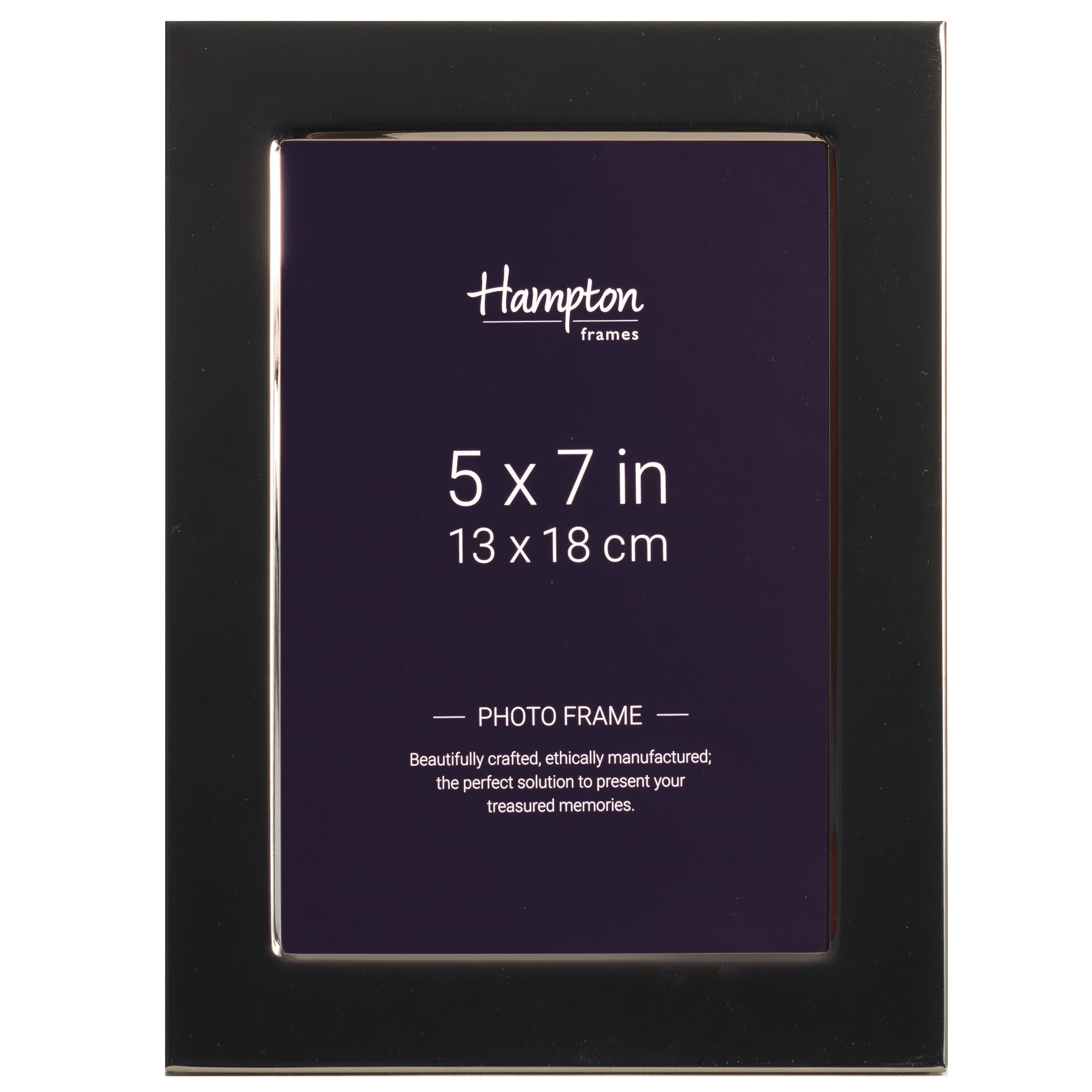 Hampton Frames WOBURN 5x7 (13x18cm) Black Nickel Photo Frame Glass WOB57BNK