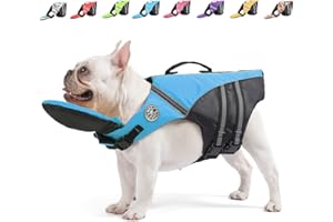 Mklhgty Dog Life Jacket,Vest with Removable Neck Float & High Buoyancy for Swimming & Boating, Ripstop Pet Safety Swimsuit Rescue H≤ for Small Medium Large Dogs,XS(Chest Girth: 14'''' 19'''')