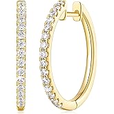 Chantel Yorke 14K Gold Hoop Earrings Diamond Hoop Earrings for Women’s Huggie Earring with Sparkling Cubic Zirconia Small Hoops Earring 25mm