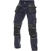Men’s Heavy Duty Carpenter Work Pants with Reinforced Knees, Utility Cargo Tool Pockets, Tactical Work Pants for Construction