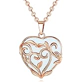 MAIBAOTA Opal Healing Crystal Necklace Flower Leaf Wrapped Heart Gemstone Pendant Necklaces Natural Stone Reiki Quartz Jewelry for Women