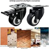 LMS Data 4 Pack 50mm Heavy Duty Swivel Castor Wheels 200KG Black 2 Brakes view 6
