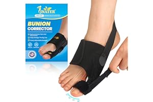 JNATER Bunion Corrector for Women & Men – 2 Pcs Adjustable Big Toe Straightener, Orthopedic Bunion Splint with Side Adjustment Strap for Hallux Valgus Pain Relief & Correction, Day/Night Support