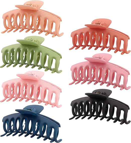 Gukasxi 7Pcs Big Hair Claw Clips 4 Inch Nonslip Large Claw Clip, Strong Hold Hair Catch Barrette
