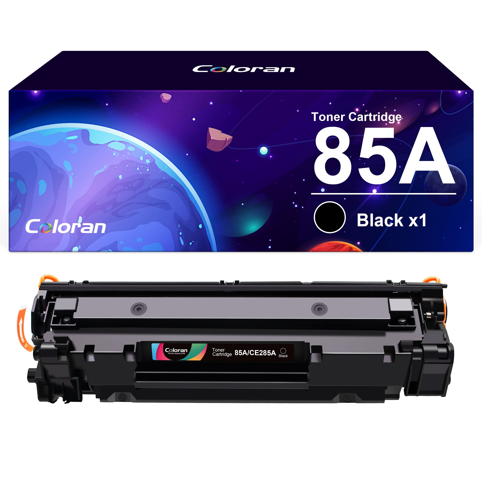 Coloran 85A Toner Cartridge Replacement for HP CE285A 85A Compatible with P1102W P1102 P1100 P1106 M1136 M1130 M1132 M1134 M1212 M1212NF M1213NF M1132MFP M1217NFW M1134MFP M1136MFP (1 Black)