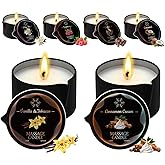 LCZLUMIPRO Massage Candle Set, 6 Pack Low Temperature Soy Wax Candles That Melt into Nourishing Body Oil with Jojoba & Shea Butter, Home Spa Relaxation Gift - 2.35oz, 6 Scents