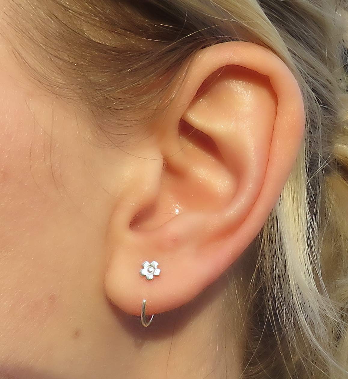 Tiny Flower Earrings 4mm Stud Earrings Ear Huggies Handmade