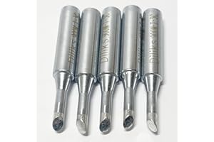 DILIKS 900M-T-3C Soldering Iron Tips 5pcs Set, Bevel tip, For Hakko 900M Series Tip Replace Hakko 900M, 907-ESD, 933, 936 replaceable tips, R3.0mm/45° x 17.0mm