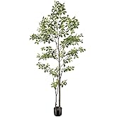 PHYTREE Faux Black Olive Tree 7ft, Artificial Shady Lady Tree with Natural Trunk and Realistic Leaves, 7 Feet Faux Olive Plants for Home Office Indoor Decor Pack of 1