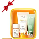 Anua Sun-Ready Travel Kit, Zero-Cast Sunscreen & Cleansing oil & Face Wash. Korean Sunscreen with Mini Size Double Cleansing routine ,Korean Skincare Set
