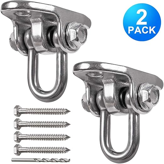 IOH Set of 2 Heavy Duty Swing Hangers Stainless Steel 304 AntiRust, Innovative Double Security