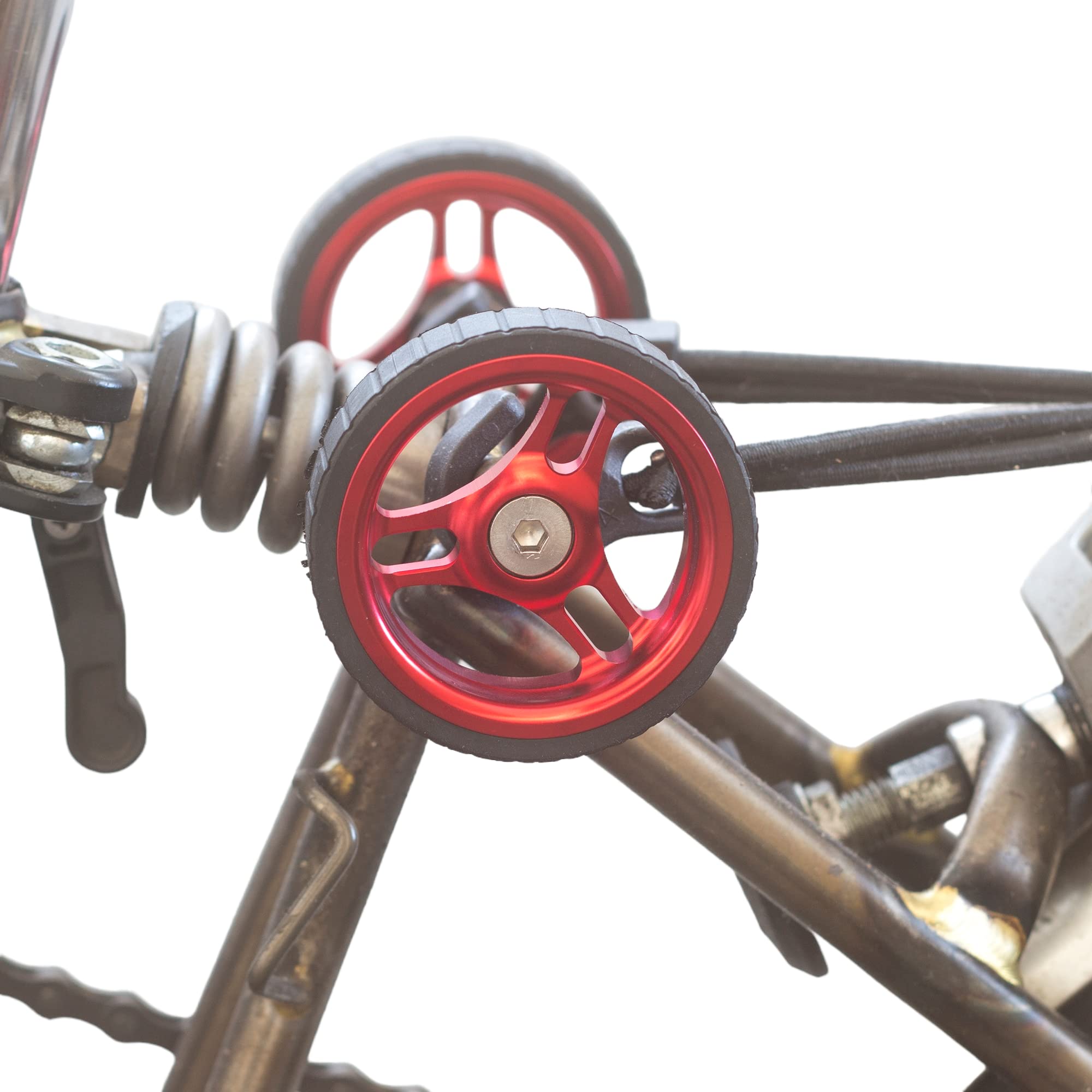 New Wide Easy Wheels For BROMPTON ver 2.0 in RED EZ-3