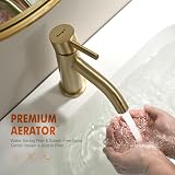 Ibergrif Brushed Nickel Bathroom Basin Mixer Tap Single Hole Lever (Gold view 6