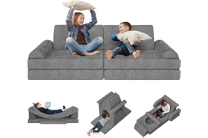 zefinot 10PCS Modular Kid Play Couch Toddler & Child Couch with 10 Convertible Pieces, Ideal as Nugget Couch Alternative – Creative Fun Furniture