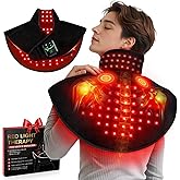 Cordless Red Light Therapy for Neck Shoulder with Heat & Massage, 5000mAh Controller 118LEDs 3-in-1 Chip 660nm&850nm Infrared Light Therapy Pad for Body Home Outdoor Use