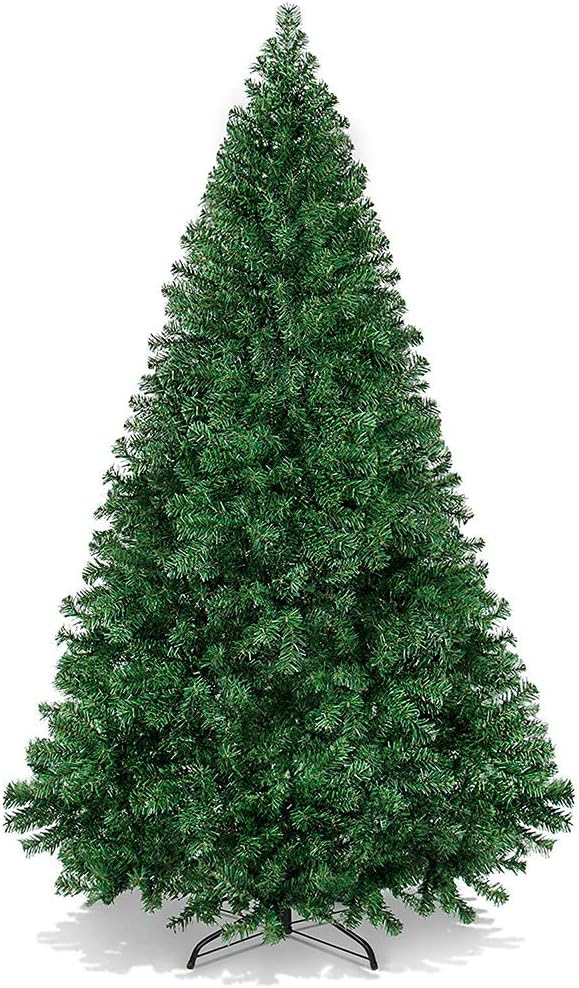 SUNCROWN 7ft Christmas Tree Artificial Xmas Pine Tree with Solid Metal Legs Perfect for Holiday Decoration (Green)