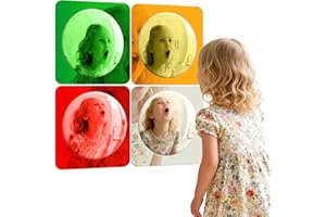 Suteng 4 Pieces Sensory Wall Mirror, Scandinavian Natural Decor Acrylic Bubble Mirror, Bohemian Wall Decoration Sensory Toys Interior Design for Classroom Home Living Room Bedroom(10 x 10 Inch)
