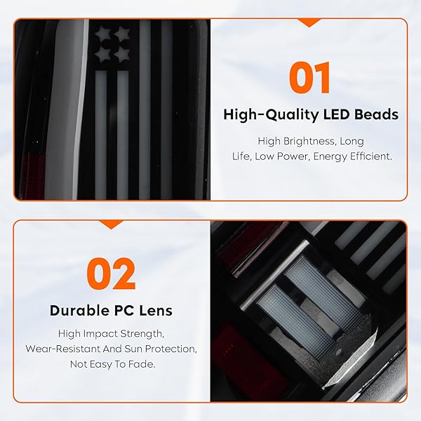 TRESOUND LED TAIL LIGHT + 3RD THIRD BRAKE CARGO LAMP FOR RAM 1500 1994-2001, FOR RAM 2500 3500 1994-2002, HIGH MOUNT STOP LIGHT REAR TAILLIGHT ASSEMBLY, 55055264AC, 55055265AC