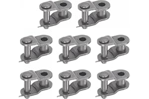 uxcell 8Pcs #35 Chain Offset Half Link Roller, 3/8" Pitch Carbon Steel, Standard Chain End Connector Split Links for 06C Chai