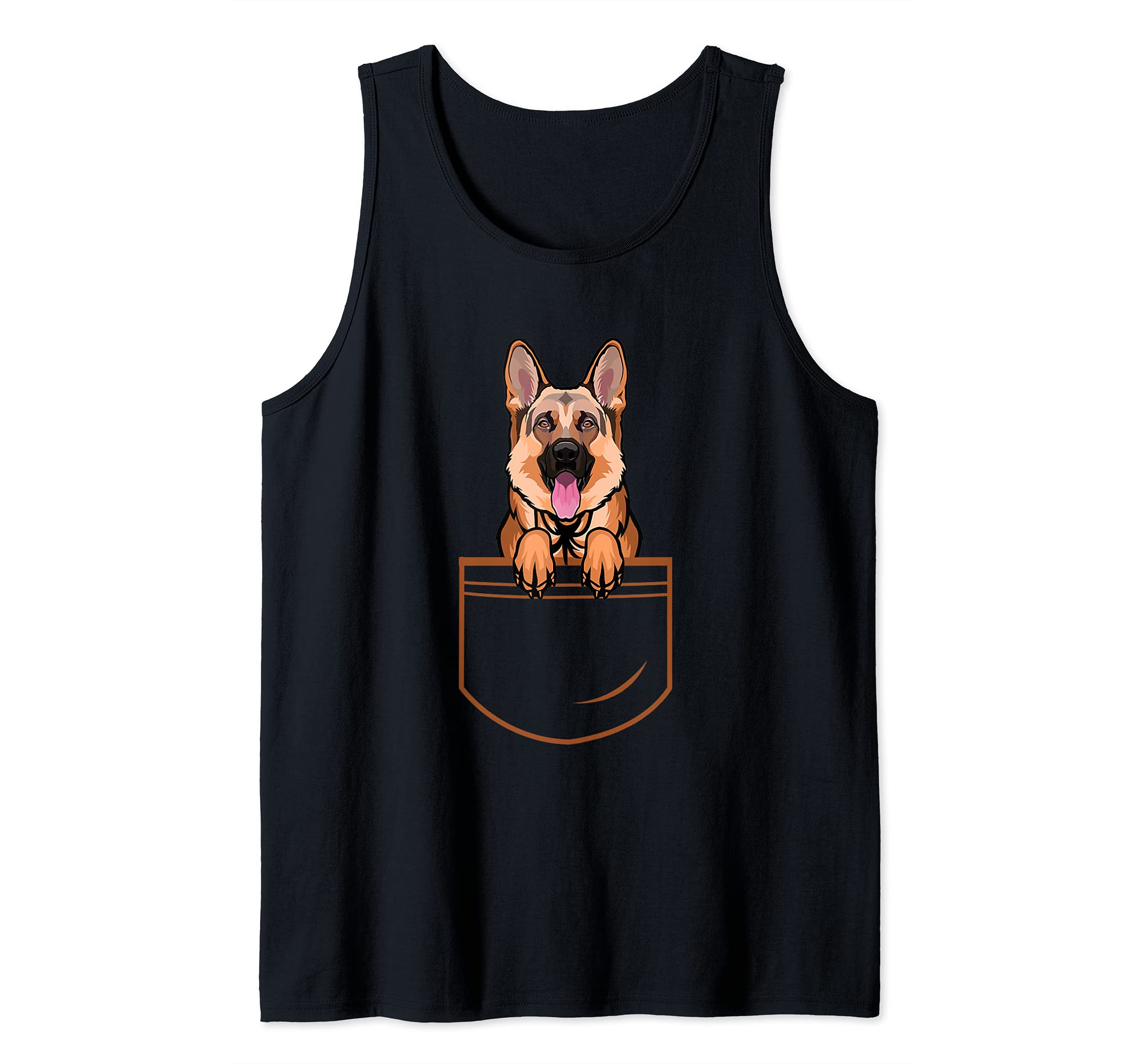 Cute shepherd dog in the breast pocket dogs dog lovers Tank Top — image 1