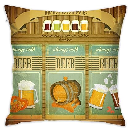 Amazon Com Throw Pillow Cases Covers Craft Beer Wood Texture