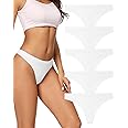 voenxe Seamless Women Underwear Thongs,No Show Ladies Thong,No Line Workout Breathable Comfortable Panties,Soft Undies,5-Pack
