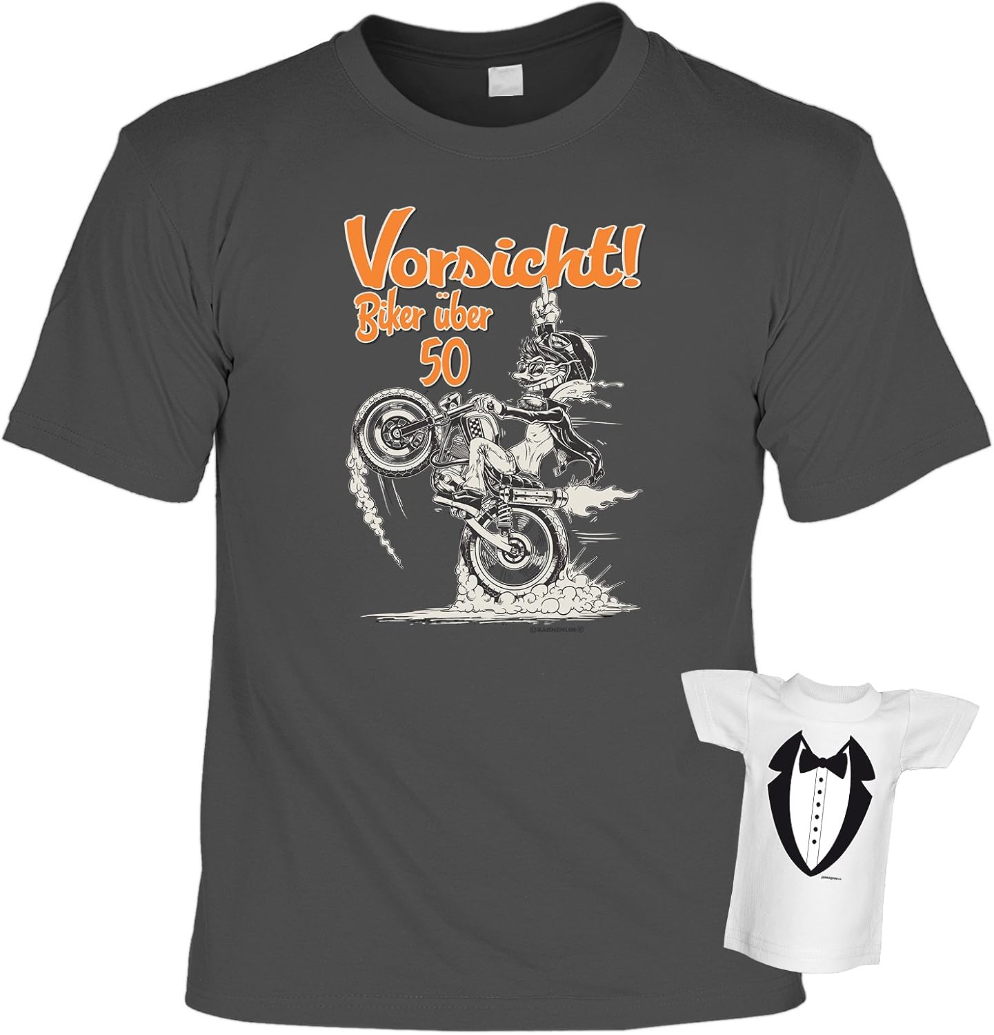 Spaß Leiberl TShirt mit Mini Shirt Vorsicht! Biker über 50 Funshirt