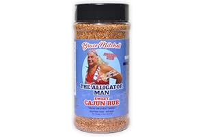 Bruce Mitchell, The Alligator Man's Sweet Cajun Rub – Flavor Explosion from Louisiana! Bold Cajun Seasoning for Meats, Turkey, Ham, Seafood, Vegetables & More – Gluten-Free, No MSG, Zero Calories – 12.3oz (348.7g) – Shake Things Up with Authentic Cajun Heat!