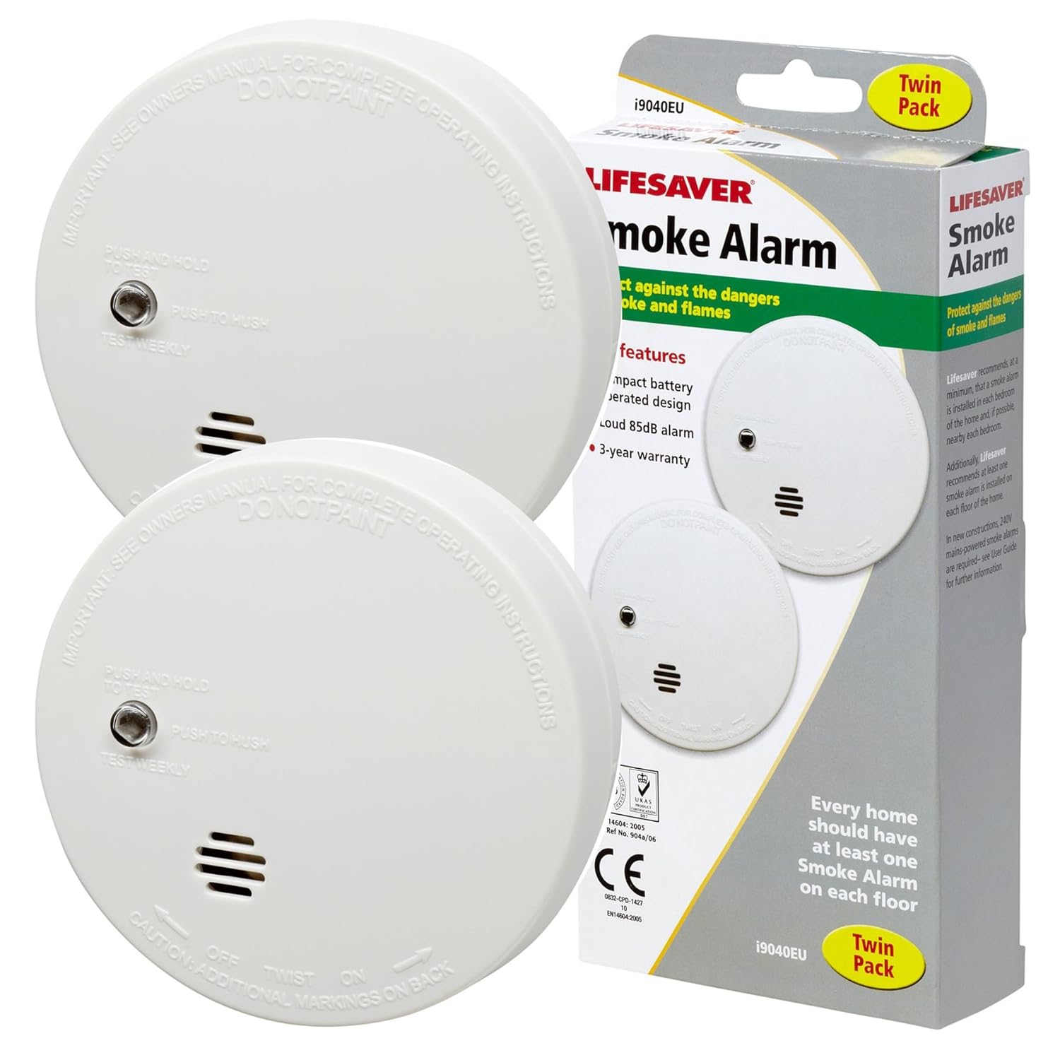 Kidde KID9040TLSB Smoke Alarms, Pack of 2 Amazon.co.uk DIY & Tools