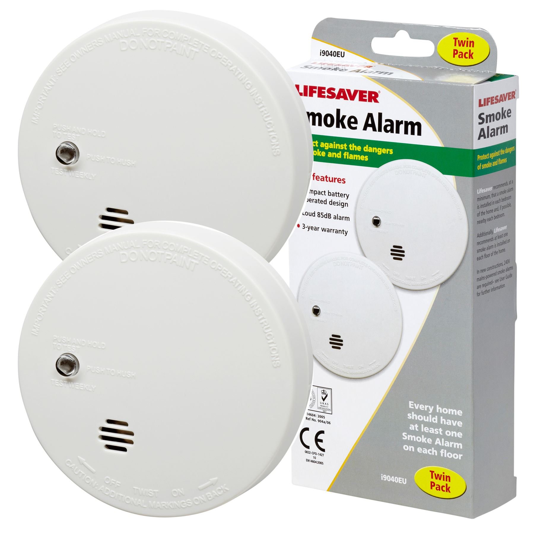 Kidde KID9040TLSB Twin Pack of Smoke Alarms product image