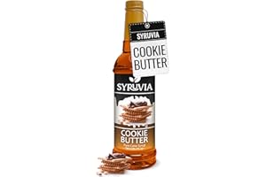 Syruvia Coffee Syrup, Cookie Butter Flavored Syrup for Drinks, Lattes, and Desserts – 25.4 fl oz