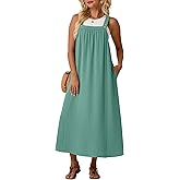 Lepunuo Summer Dresses for Women 2026 Casual Boho Overall Dress Adjustable Cover up with Pockets