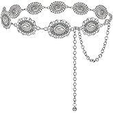 VONMELLI Western Belts for Woman Cowgirl Boho Concho Chain Waist Belt for Country Concert Dresses Jeans