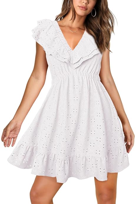 Vestido Playero Sin Mangas - Algodón Y Poliéster (Lazo Atrás) - ¡Verano Chic!