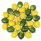 Winlyn 28 Pcs Fake Lemon Artificial Fruits Vivid
