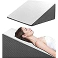 OAISZ Wedge Pillow for Sleep Apnea, 12 Inch Bed Wedge Pillow for Headboard, Headboard Triangle Pillow Wedge for Acid Reflux, After Surgery, Snoring, Cooling Memory Foam Top, Removable Cover