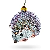 Sparkling Hedgehog Blown Glass Christmas Ornament