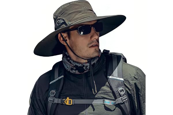 Cooltto L/XL/XXL Wide Brim Sun Hat UPF 50+, Waterproof & Breathable for Men, Women - for Fishing, Hiking, Camping & Traveling
