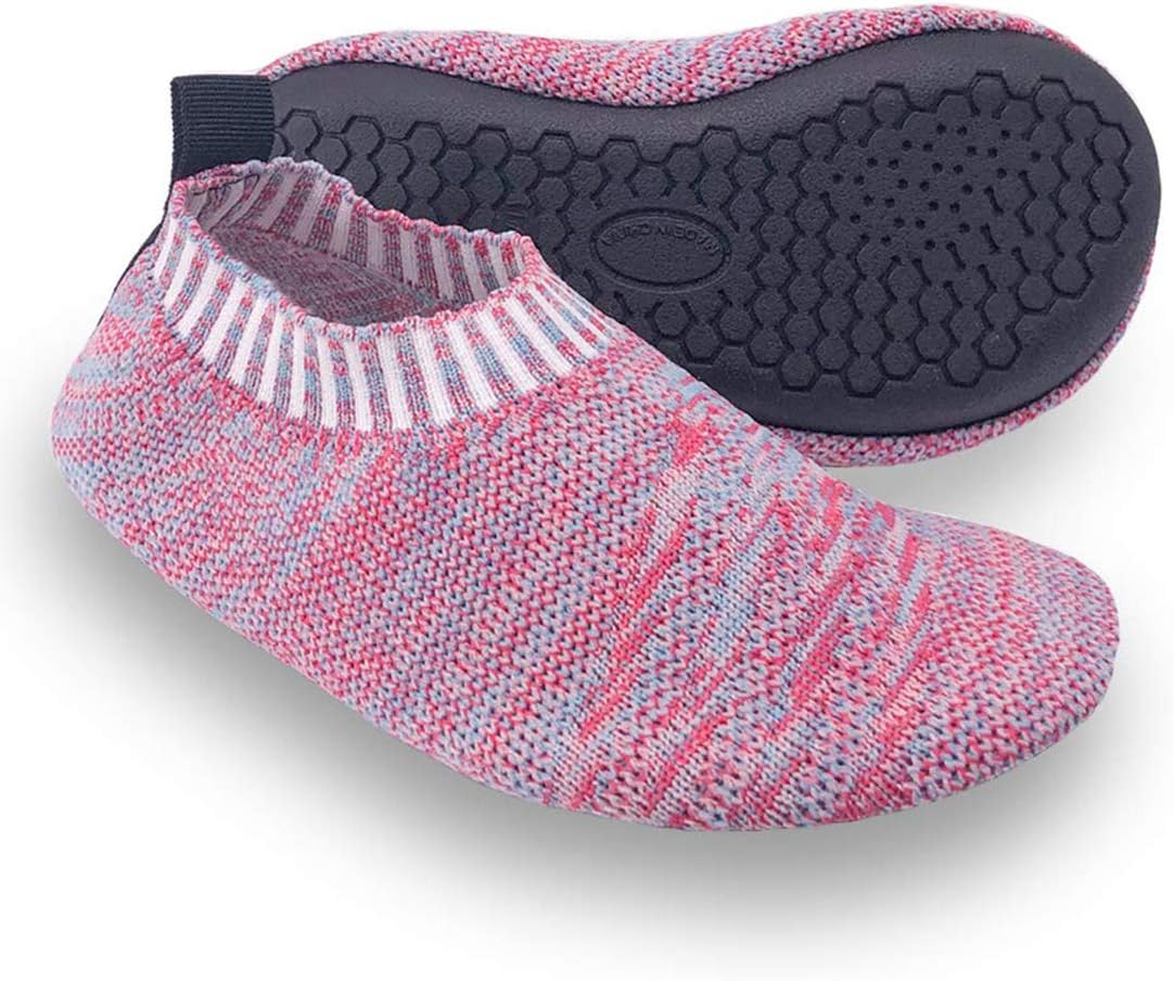 Kids Toddler Slipper Socks with Rubber Sole Non-Slip Knit Lightweight House Slippers for Boys Girls