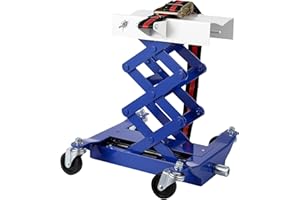 Auto Repair Lifting Jack,450 LB Capacity, Heavy-Duty Low Profile Transmission Jack with Safety Straps and 4 Wheels for Easy V