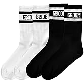Jacriah Couples Socks Set Newlyweds Gift – Hubby and Wifey Wedding Socks for Bride & Groom, Engagement Gift