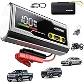 AUXITO Jump Starter 8000A Portable Car Battery Jump Starter with Large LCD Display Jump Cable with Smart Clamps Power Bank Emergency Flashlight for Cars Heavy Duty Jumper Box for Car Battery