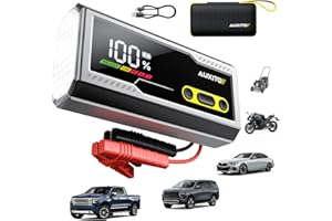 AUXITO 6000A Jump Starter, 12V Car Battery Jump Starter, Up to All Gas & 12L Diesel Engine with LED Display, Portable Jump Box with 3 Modes Flashlight and Jumper Cable, Storage Case