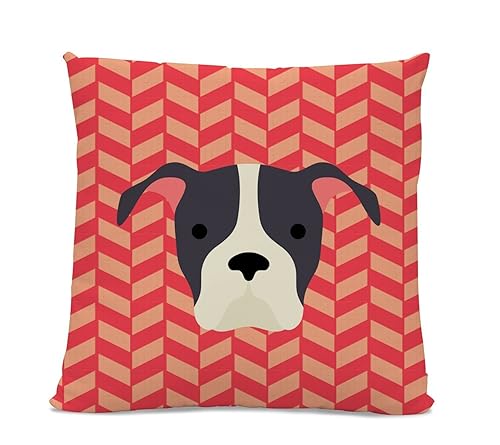 Amazon Com Pitbull Pillow Throw Pillow Orange Herringbone