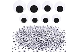 Hapeper 1008 Pieces Wiggle Eyes with Self Adhesive Mixed Assorted Sizes for DIY Crafts, Halloween Decoration