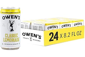 OWEN'S CRAFT MIXERS Owen's Classic Lemonade, Premium Cocktail Mixer Made with Real Fresh Lemon Juice - 8.2oz Cans (24 pack)